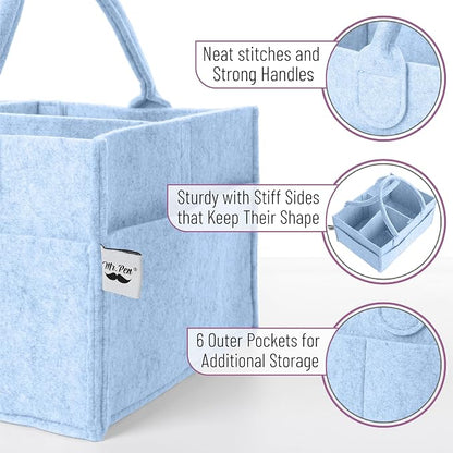 Mr. Pen- Baby Diaper Caddy Organizer, Sky Bliss | Nursery Storage Bin and Car Organizer for Diapers and Baby Wipes - Image 3