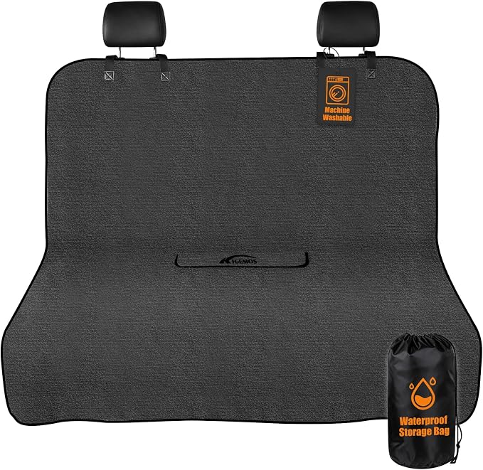 Back Seat Cover, Waterproof Non-Slip Bench Seat Protector for Cars | Sweatproof, Dual-layer Microfiber Terry Rear Seat Cover for Dogs and Kids, Fits for Cars, Vans, Trucks and SUVs by Unknown
