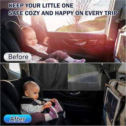 Car Window Shades, Side Window Sun Shades Blocks Heat and UV Rays Glare, Magnetic Car Privacy Safe Curtains for Back Windows, Camping Accessories for Baby - Image 3
