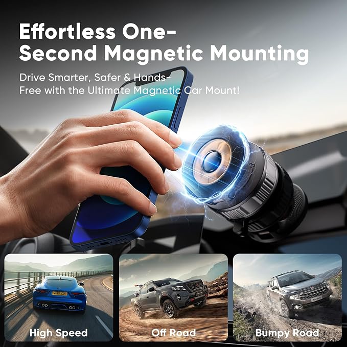 Car Phone Holder for Magsafe [80+LBS Max Suction & 2500gf Magnetic] | 360° Adjustable Car Phone Mount, Phone Holders for Your Car for iPhone 17 16 15 14 13 12 Pro Max Air Plus - Image 5