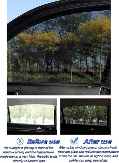 2 Pack Breathable Mesh Car Window Sun Shade Cover, 22.8"*24" | Car Window Screens, UV Protection Sunshade, Mosquito Net Curtain, Protect Privacy for Pets/Family - Image 7