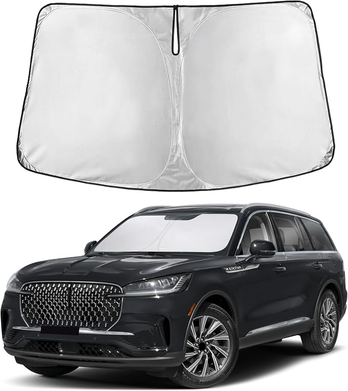 Autovir Windshield Sun Shade Fit for 2020-2024 2025 2026 Lincoln Aviator | Sunshade, Front Car Window Shades Sun Visor, Blocks UV Rays & Heat, Car Accessories by Autovir