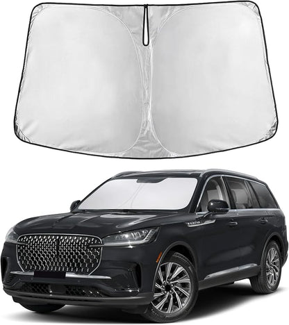 Autovir Windshield Sun Shade Fit for 2020-2024 2025 2026 Lincoln Aviator | Sunshade, Front Car Window Shades Sun Visor, Blocks UV Rays & Heat, Car Accessories by Autovir