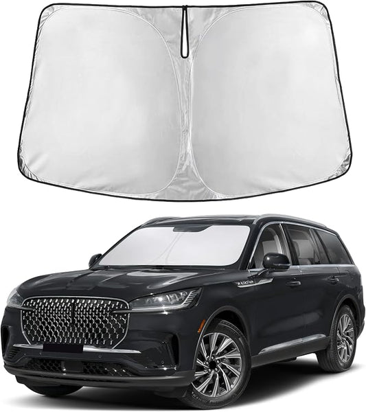 Autovir Windshield Sun Shade Fit for 2020-2024 2025 2026 Lincoln Aviator | Sunshade, Front Car Window Shades Sun Visor, Blocks UV Rays & Heat, Car Accessories by Autovir