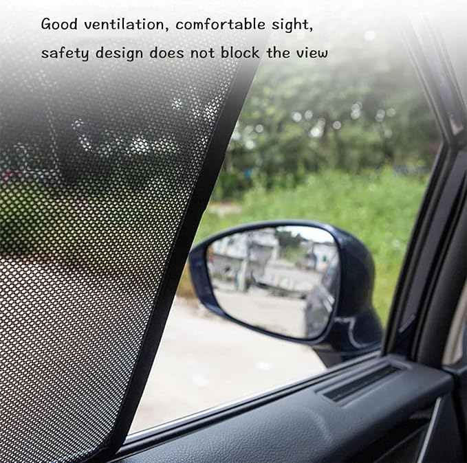 Car Magnetic Sun Protection Curtain 4PCS Fit for Mazda CX-5 2017 2018 2019 2020 2021 2022 2023 2024 2025 UV Protection, Insect Screen, Rear Passenger Side Window Visor-Black - Image 3