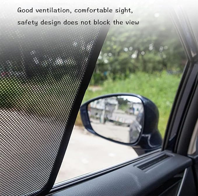 Car Magnetic Sun Protection Curtain 4PCS Fit for Mercedes-Benz GLC-Class SUV X253 2015 2016 2017 2018 2019 2020 2021 2022 UV Protection, Insect Screen, Rear Passenger Side Window Visor - Image 3