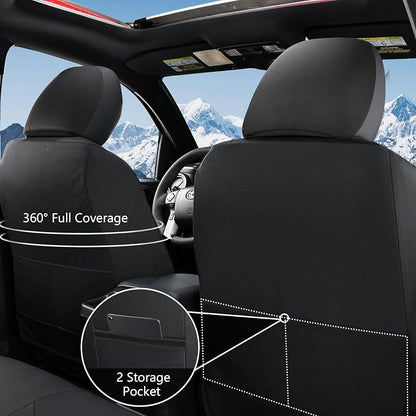 Truckiipa Custom Fit for Toyota Tacoma Seat Covers Front Leather Waterproof Car Seat Covers Fit for 2016-2023 Toyota Tacoma Double Crew Cab, Front Pair, Black&Blue - Image 4