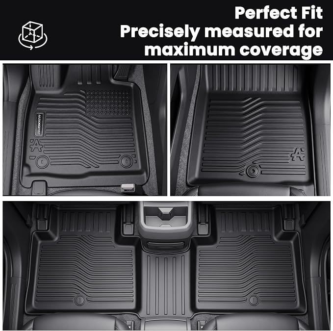 AUXKO Floor Mats Cargo Mat Backrest Mat for 2027 Kia Telluride Hybrid | High Wall,All-Weather,All Season,Odorless,Anti Slip,Rain&Salt Resistant,TPE Material,Black,Accessories,Pet Friendly - Image 5
