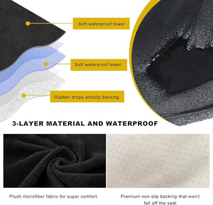 Car Towel Seat Cover, Waterproof Sweating Auto Front Seat Protective Cover, Non-Slip Washable Carseat Protector for Post Gym Workout Running Swimming, Car Accessories (Red) - Image 5