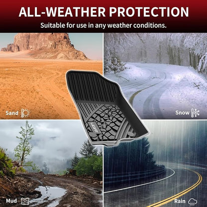 LASFIT Floor Mats for Jeep Gladiator JT 2026 2025 2024 2023 2022 2021 2020 | All Weather TPE Custom Fit Pickup Truck Mats Floor Liners 1st & 2nd Row, Black - Image 6
