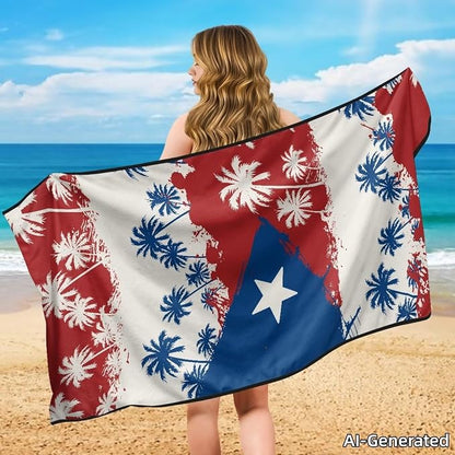 SEANATIVE Car Towel Seat Covers, Washable Seat Protector, One Towel Cushion Cover, Fit Beach Swimming Outdoor Sports, Universal Fit Most Cars Trucks SUVs, Puerto Rico Flag Palm Print - Image 4