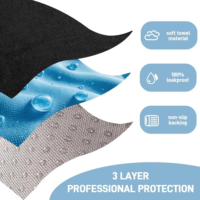 Waterproof Car Seat Cover Towel, Anti-Slip Front Seat Cover for Gym | Universal Fit Waterproof Sweating Seat Protector for Cars and SUVs, Pets & Travel, Black, Machine Washable - Image 4