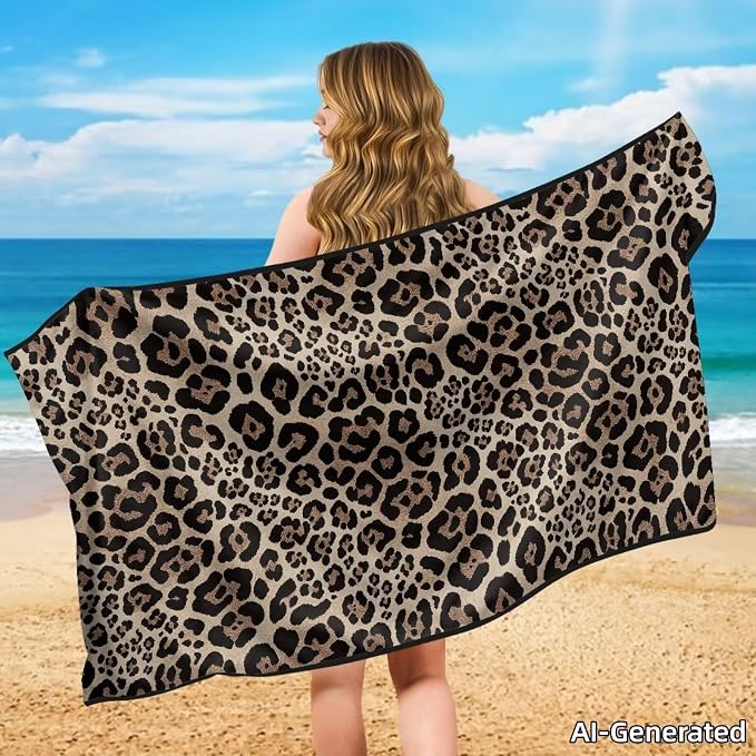 SEANATIVE Cheetah Leopard Car Seat Towel Cover, Universal Car Seat Cover and Changing Towel, Super Absorbent Transition & Seat Wrap, Ideal for Gym Swimming Surfing Running - Image 4