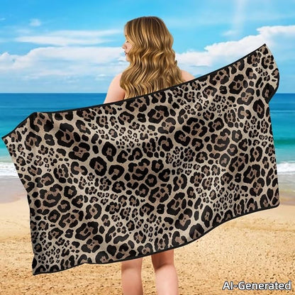 SEANATIVE Cheetah Leopard Car Seat Towel Cover, Universal Car Seat Cover and Changing Towel, Super Absorbent Transition & Seat Wrap, Ideal for Gym Swimming Surfing Running - Image 4