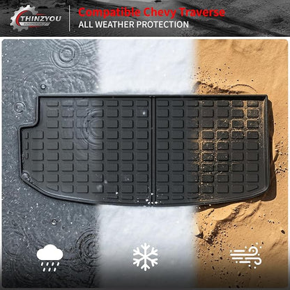 Trunk Mat & Backrest Mats for 2018-2023 Chevrolet Traverse | 2024 Traverse Limited, Cargo Mat Cargo Liner Trunk Liner TPE Back Seat Cover Protector Chevy Traverse Accessories - Image 8