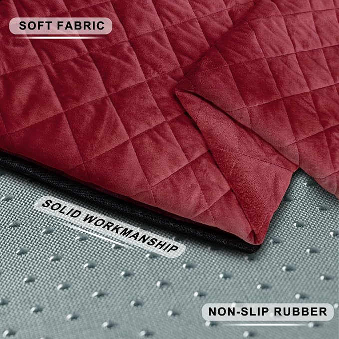 YOKYHOM Golf Cart Seat Covers, Thick Plush & Non-Slip Backing, Wine Red | Heat & Cold Protection, All-Season Comfort, 51 x 30.5 in, Fits Most 2 & 4 Passenger EZGO, Club Car, Yamaha & Icon Carts - Image 3