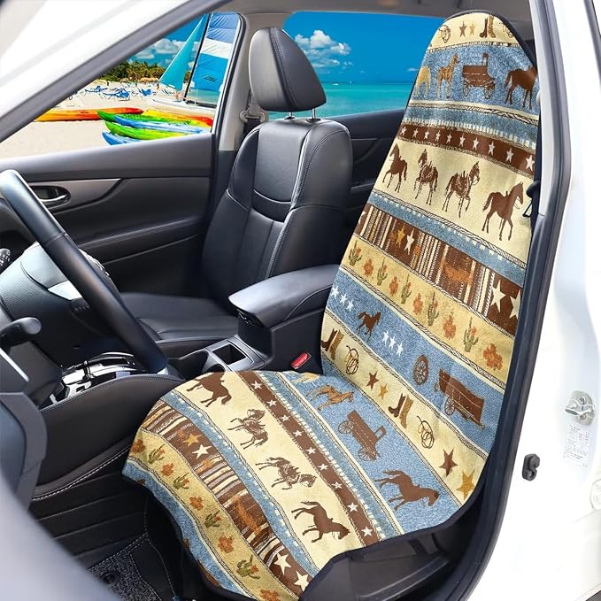 Aztec Western Horse Car Seat Towel Cover After Gym Sweat Carseat Protector for SUV Vehicle Sedan Truck Replacement Athletic Running Towel for Hiking Travel Beach - Image 2