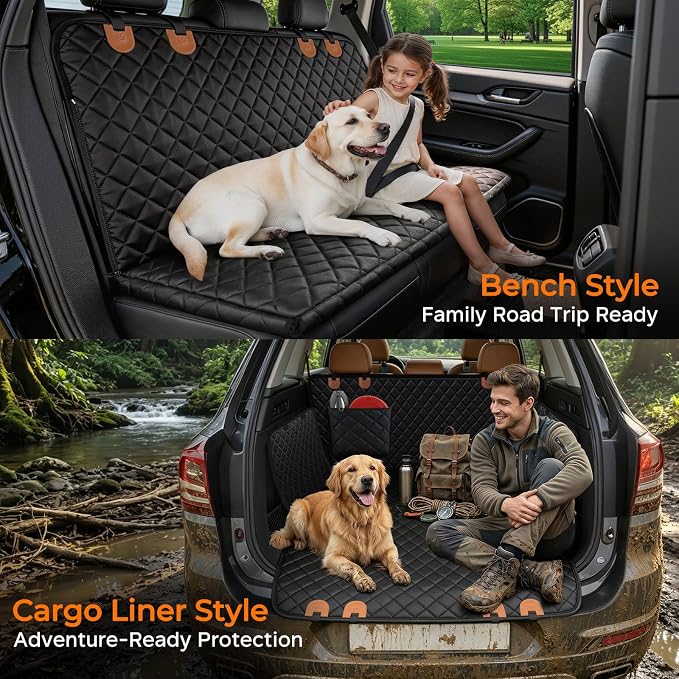 URPOWER XL Dog Seat Cover for Full-Size Truck Back Seat, Waterproof Hammock | 600D Oxford, Side Flaps with Zippers, Scratch Resistant, Non-Slip, Easy Install, Machine Washable, Dog Seat Belt Included - Image 5