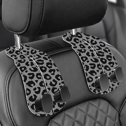 WOCOCN Purse Holder for Car, 2 Pack Heavy Duty Purse Hanger for Car,Leopard | PU Leather Car Seat Hooks for Purses and Bags, Cute Floral Headrest Organizer for Handbags & Backpacks by WOCOCN