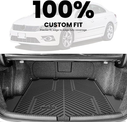 LASFIT Trunk Mat for Volkswagen Jetta 2011-2018, Custom Fit All-Weather TPE Rubber Cargo Mat for VW Jetta Accessories Trunk Liner Cargo Liner, Waterproof, Easy to Clean, Black - Image 2