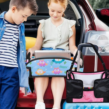 Kids Travel Tray for Toddler Car Seat, Road Trip Activities for Kid | Toddler Car Activities with iPad Holder Stand, Roadtrip Essentials with Dry Erase Board & Cooler Cup Holder, 2PC - Image 7