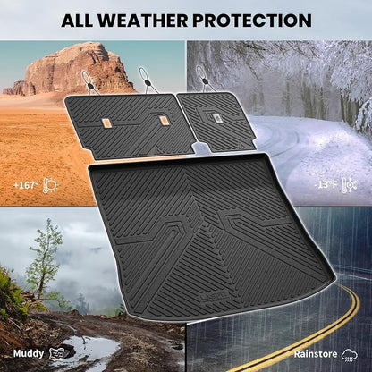 LASFIT Floor Mats&Cargo Backrest Mat for Ford Edge 2015-2024 | Floor Liners Costom Fit All Weather Protection TPE Easy Clean, Keep Your Car Trunk Clean and Tidy,1pcs. - Image 6
