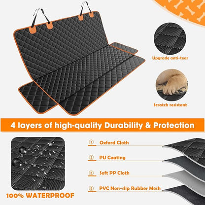 MIXJOY Dog Seat Cover for Back Seat Waterproof Dog Seat Covers for Cars, Car Seat Protector for Dogs, Nonslip Back Seat Cover for Trucks & SUV (Pack of 2) - Image 4
