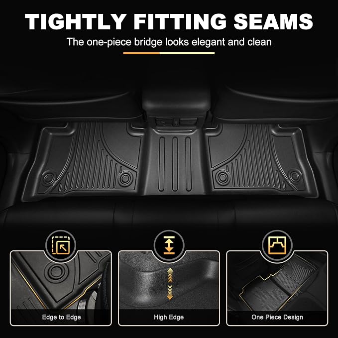 AOMSAZTO Floor Mats for Toyota Rav4 2019-2025 Hybrid & Venza 2021-2025 | Custom Fit Floor Liners & Cargo Liner with Seatback Mat All-weather Easy to Clean Heavy Duty Waterproof Trunk Mat - Image 5