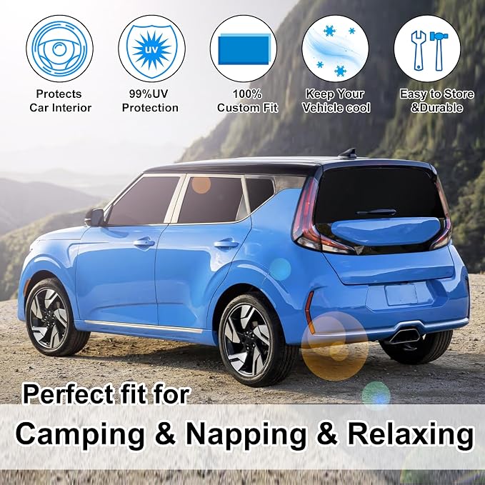 TINGLU Window Shades for Kia Soul 2020-2025 2026 Accessories Car Side Full Windows Windshield Sun Shade Sun UV Rays Privacy Protection for Camping 8PCS - Image 6