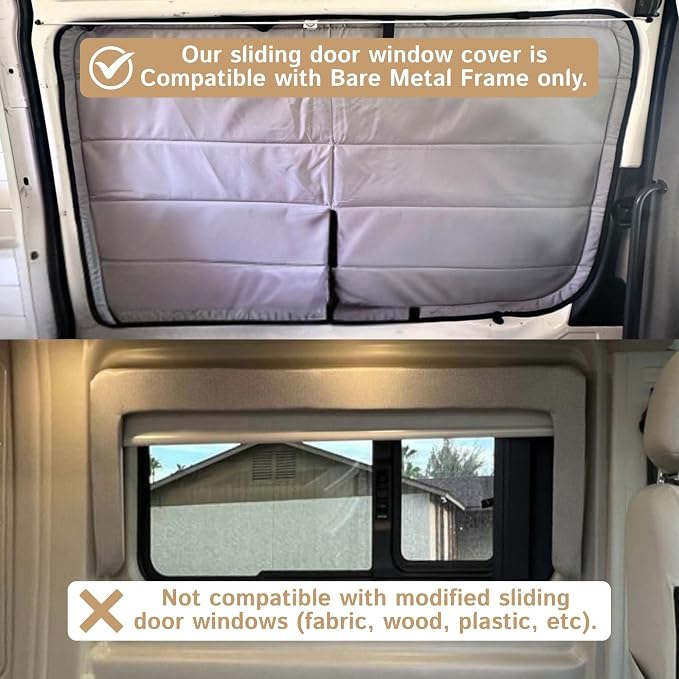 Living in a Bubble Insulated Blackout Sliding Door Window Cover for Mercedes Sprinter Van Year 2007-2026, NCV3 & VS30 (Bare Metal Frame) - Image 5