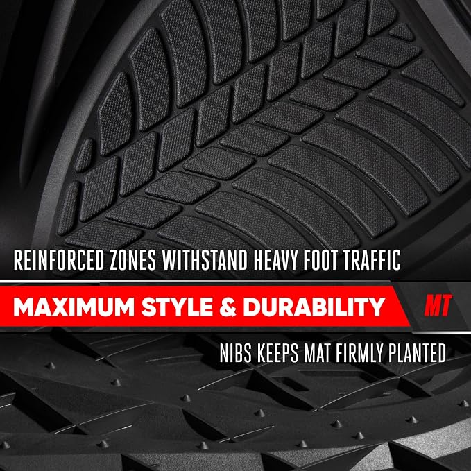 Motor Trend FlexTough Guard All-Weather Floor Mats for Cars – Black Waterproof Rubber Floor Mats, Universal Trim-to-Fit Automotive Accessories for Cars, Trucks & SUV - Image 6