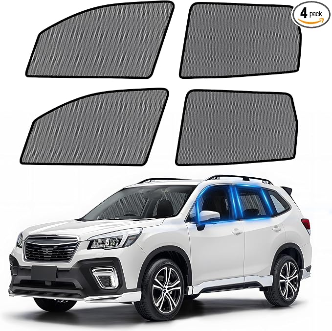 ZATOOTO Mesh Car Window Shades for Subaru Forester 2019-2024 | Mesh Shades Ventilate, Block Sun & Preserve Privacy, Easy Install, Note: Unfold Gently, Edges Wear With Frequent Use. by ZATOOTO