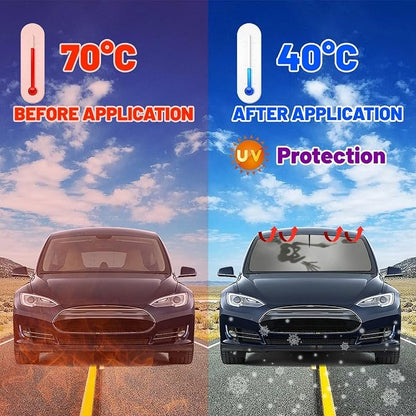 Skull Skeleton Car Windshield Sun Shade Umbrella Bendable Handle Foldable Funny Skull Sunshade for Car Windshield Block UV Rays Keep Vehicle Cool for Most Sedans SUV Trucks Cars 57"x30" - Image 6