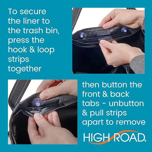 High Road Car Seatback Organizer - Hanging Car Trash Can with Tissue Holder | Car Tissue Holder and Trash Can with Removable Leakproof Liner Keeps Trash, Bottles and Boxes Off the Seat and Floor - Image 8