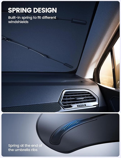 Civic 2016-2025 Foldable Car Windshield Sunshade Umbrella UV Block Coating | Foldable Umbrella Shade, 5 Layers UV Block Coating, Window Heat Insulation Protect for 2016-2025 Civic Windshield Accessories - Image 4
