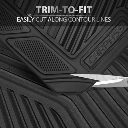 CAR PASS Rubber Car Mats, Waterproof Car Floor Mats All Weather,Car Mat Full Set 3 Piece, Automotive Floor Mat Trim to Fit for Cars Sedans SUVs Trucks, Anti-Slip Easy Clean, All Black - Image 8