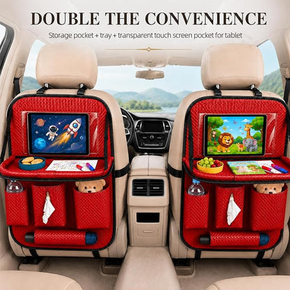 Backseat Car Organizer 1 Pack, Car Back Seat Organizers with Tray,Multifunctional Car Seat Back Organizer with Foldable Tablet Holder (Red, 1 PC) - Image 5