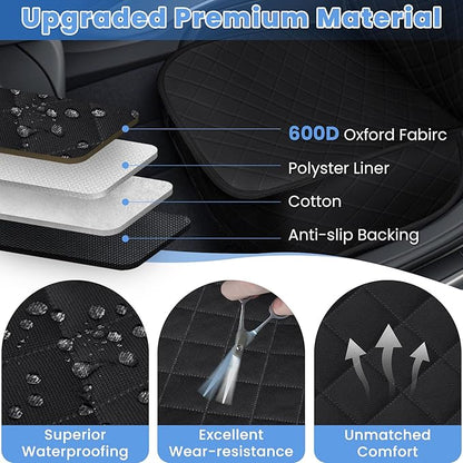 ELONGRIVER Dog Car Seat Covers, Waterproof Front Seat Cover | Scratch-Proof, Nonslip Pet Passenger Seat Cover Protector, Universal Fit for Cars Trucks SUVs, Standard Size 2-Pack, Black - Image 3
