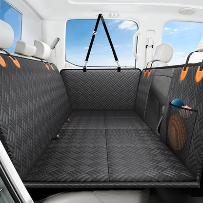 Dog Car Seat Cover for Back Seat, Hard Bottom Back Seat Extender for Dog | Back Seat Pet Cover for Dogs - Supports 400lbs, Waterproof Heavy Duty Scratch Resistant, Dog Hammock for Full-Size Trucks/SUV by Unknown