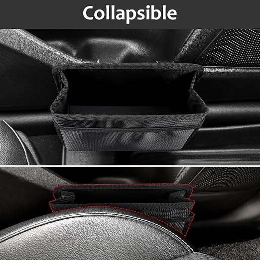 Accmor Collapsible Car Trash Can, Vehicle Garbage Organizer Holder Bin with One Roll Trash Bag, Waterproof Hanging Mini Auto Dustbin Accessories Storage Container for Vans, SUVs - Image 2
