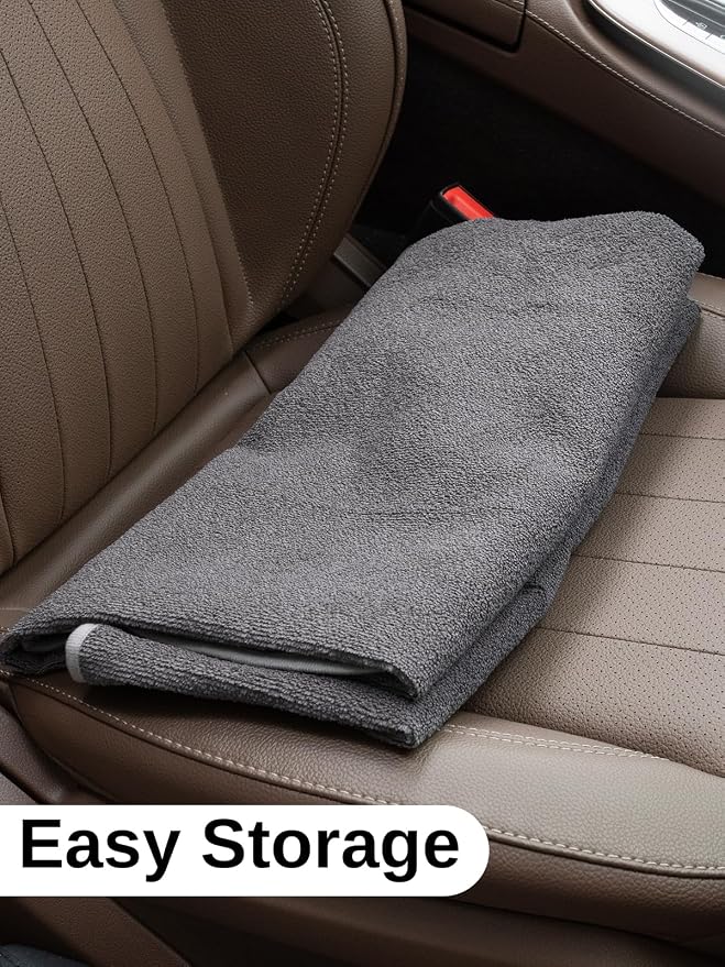 Prpeko Terry Cloth seat Cover Universal Waterproof Car Sport Towel Seat Cushion Non-Slip Sweat-Absorbent Towel Cloth Suitable for Gym Workout, Universal Fit for Car SUV Van-Grey - Image 8