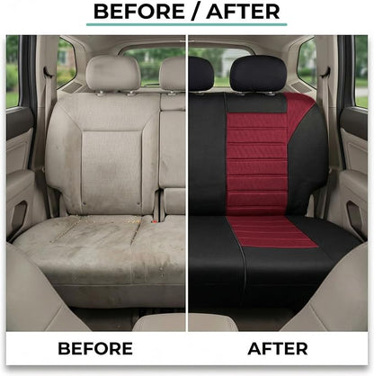 FH Group Automotive Car Seat Covers Rear Set Premium 3D Air Mesh Seat Covers, Airbag Compatible and Split Bench Cover Universal Fit Interior Accessories for Cars Trucks and SUVs - Burgundy - Image 7