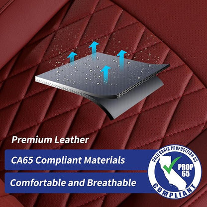 Full Set Seat Covers for 2024-2026 Jeep Wrangler 4drs,Rear w/Armrest(Wine) | 1:1 Custom Fit,Factory Look,Easy Installation,Airbag Compatible,Waterproof Faux Leather & Easy to Clean,Pet Friendly - Image 8