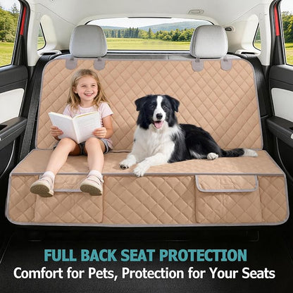 Bark Lover Dog Car Seat Cover for Back Seat Waterproof Backseat Protector, Nonslip Rear Seat Cover for Kids,Universal Size Fits Cars Trucks SUVs (Beige) - Image 6