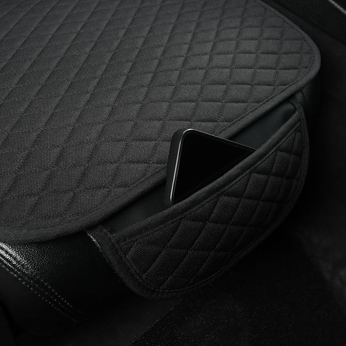 West Llama Linen Car Seat Covers,Bottom Seat Covers for Cars Include 2 Piece Front Driver Seat Pad Mat Universal Fits 90% Vehicles,SUVs,Cars,Sedans(2Piece-Black) - Image 5