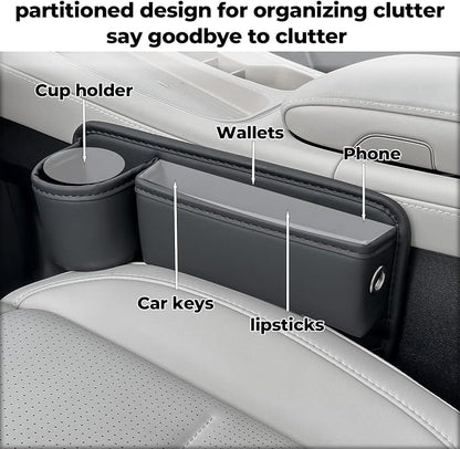 Anti-Drop Car Seat Gap Filler Organizer, Premium Leather Console Organizer, Easy Access to Phone/Keys, Universal Fit for Car SUV Truck Multi-Purpose Essentials Organizer(2PC) - Image 3