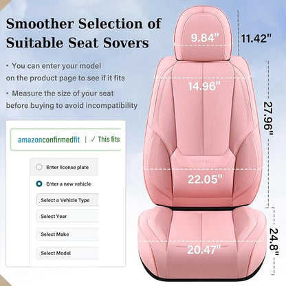 Coverado Car Seat Covers, Seat Covers for Cars, Waterproof Leather Auto Seat Protectors, Leather Car Seat Cushion, Car Interiors Accessories Universal Fit for Most Cars - Image 7