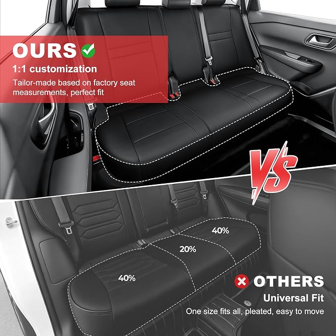 TTX LIGHTING Custom Fit for Nissan Rogue Seat Covers 2014-2020 5-Seats | Original Seat Pattern | Full Coverage | Easy Install | Waterproof | Faux Leather | Shield Your Car Seats | All Season - Image 6