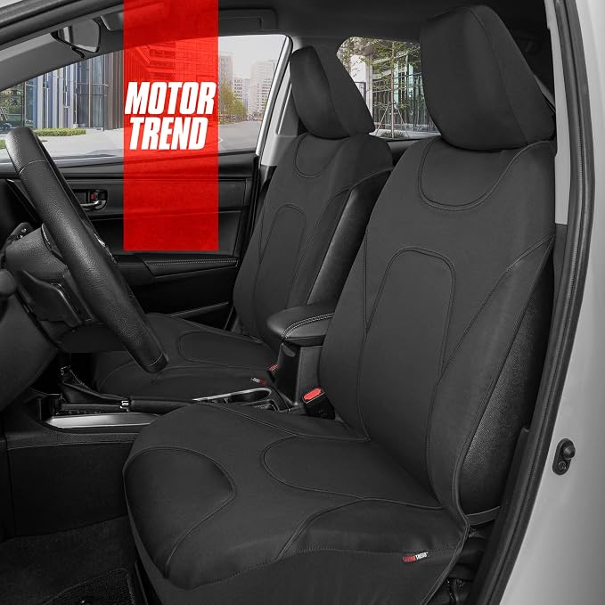 Motor Trend Waterproof Car Seat Covers Full Set – Black Seat Covers for Car Front & 60/40 Split Back Bench - Carseat Cover for Trucks, SUV, Vans - Universal Fit for Most Regular Size Vehicles - Image 4