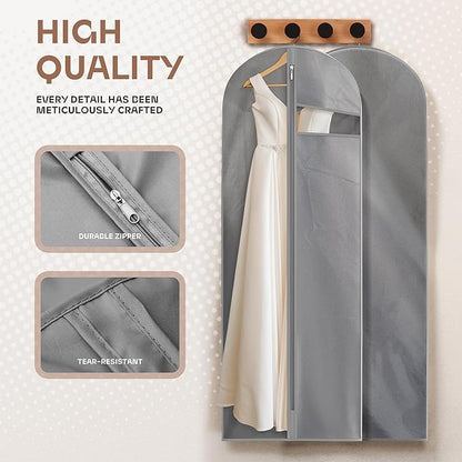 Lazebox Garment Bags for Travel and Closet Storage with Zipper, 65'' Long Dress Bag for Gowns Long - Image 3